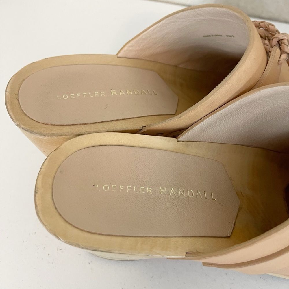 Loeffler Randall Roberta Leather Wooden Clogs Shoes with Tassels Sz. 9 - Picture 15 of 17